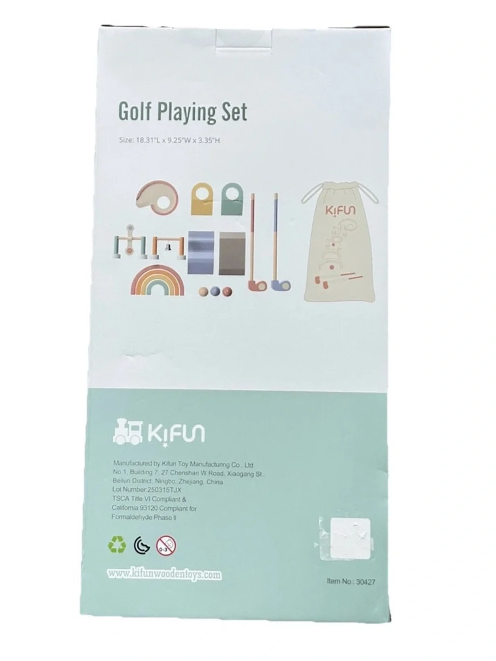 Kifun | Wood Mini Golf Playing Set Role Play Logic Toy